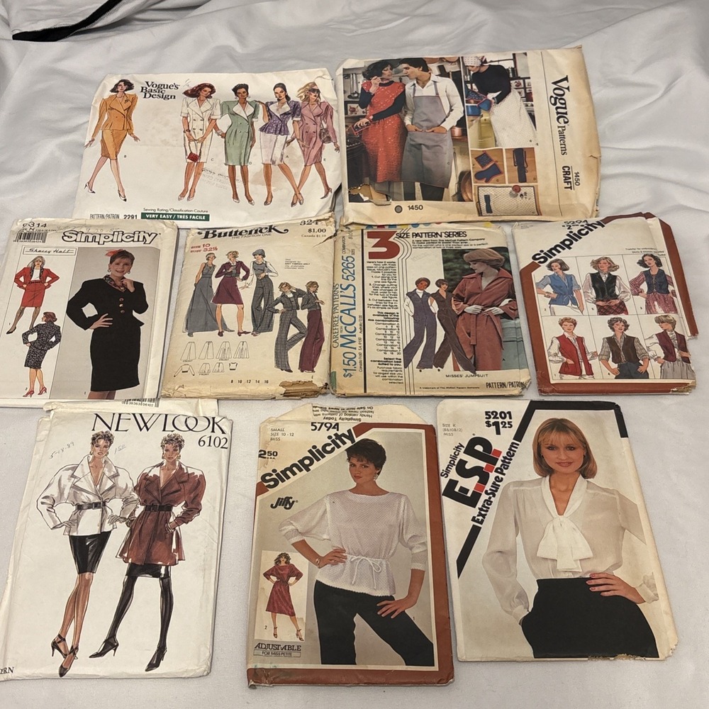 9 Vintage Women's Clothing Patterns McCall's, Vogue & Simplicity‎